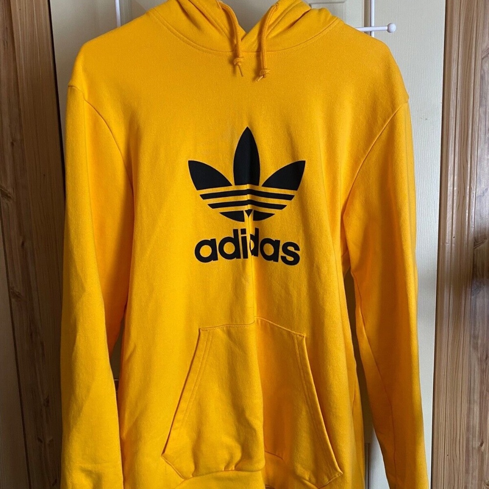 Men's Adidas Yellow Hoodie - Small